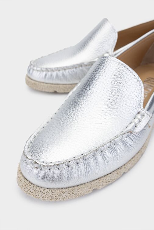 Valmenti Patrika Kadın Lame Hakiki Deri Loafer Ayakkabı - Görsel 4