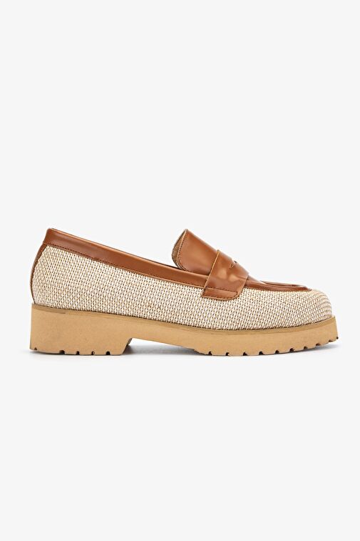 Valmenti Ewa Kadın Naturel / Taba Hakiki Deri Loafer Ayakkabı - Görsel 2