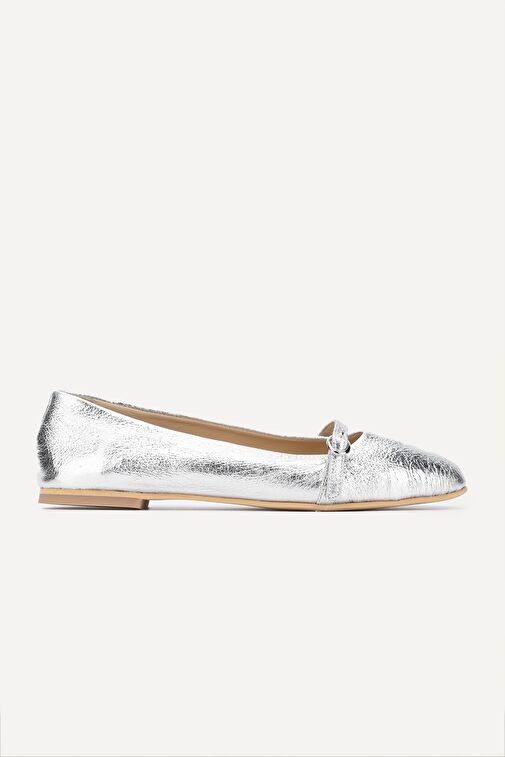 Valmenti Shine Kadın Lame Hakiki Deri Babet - Görsel 2