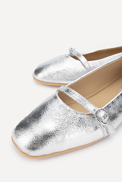 Valmenti Shine Kadın Lame Hakiki Deri Babet - Görsel 3