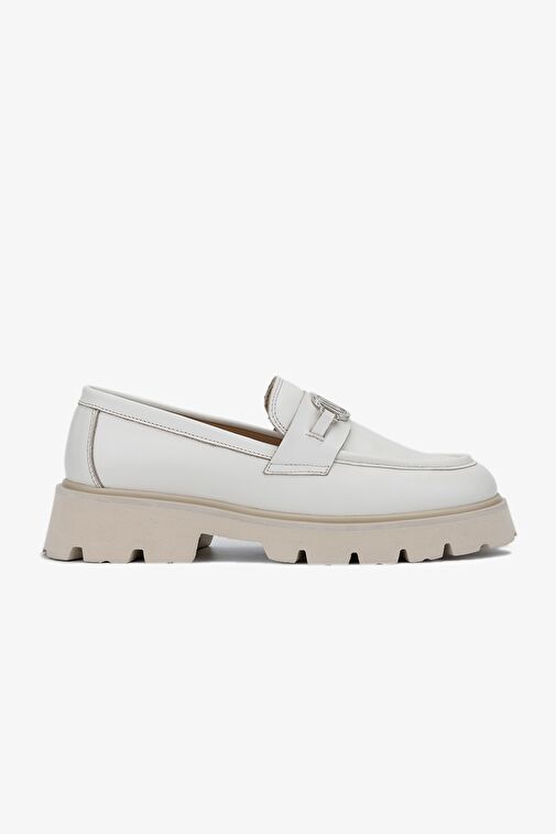 Valmenti Nicola Kadın Bej Hakiki Deri Loafer Ayakkabı - Görsel 2