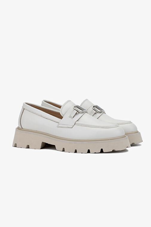 Valmenti Nicola Kadın Bej Hakiki Deri Loafer Ayakkabı - Görsel 5