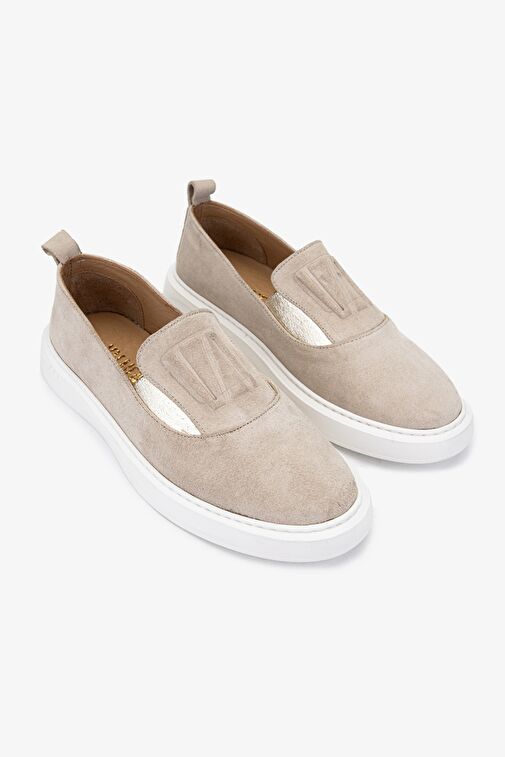 Valmenti Nemi Kadın Taş Süet Hakiki Deri Loafer Ayakkabı - Görsel 3