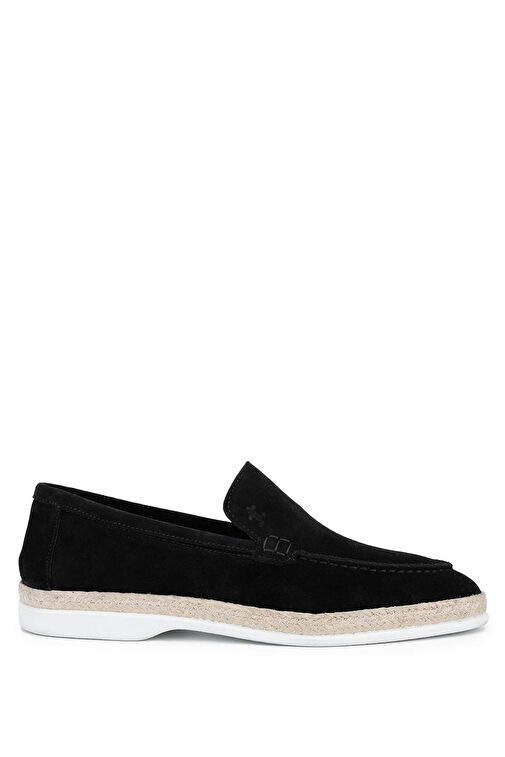 Tamer Tanca Erkek Hakiki Deri Siyah Süet Loafer Ayakkabı - Görsel 2