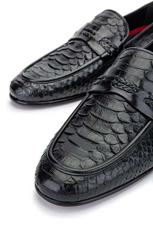 Tamer Tanca Erkek Hakiki Deri Siyah Makosen Ayakkabı - Görsel 5