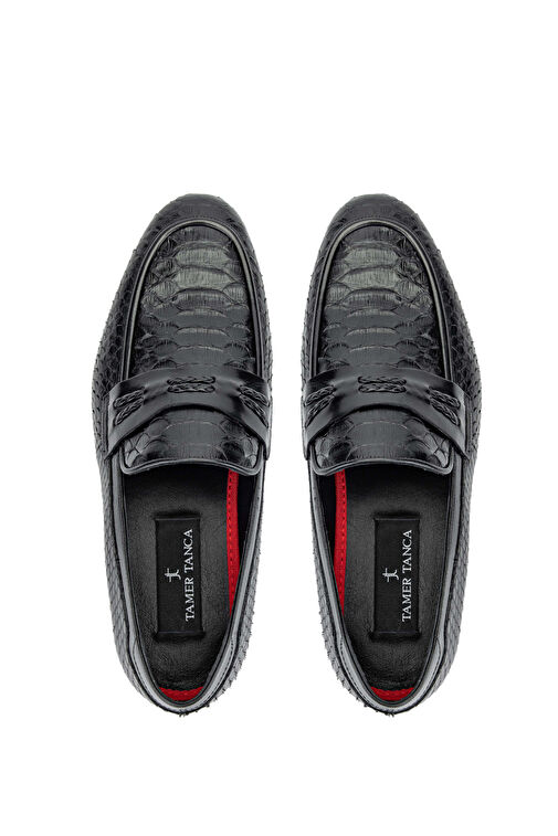 Tamer Tanca Erkek Hakiki Deri Siyah Makosen Ayakkabı - Görsel 6