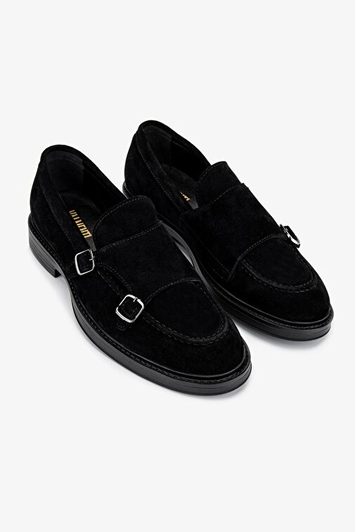 Valmenti Erkek Hakiki Deri Siyah Süet Casual Ayakkabı - Görsel 3