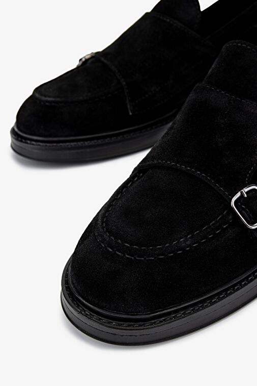 Valmenti Erkek Hakiki Deri Siyah Süet Casual Ayakkabı - Görsel 4