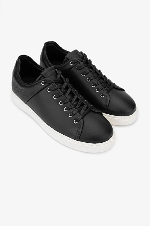 Valmenti Pastik Erkek Siyah Hakiki Deri Sneakers & Spor Ayakkabı - Görsel 5