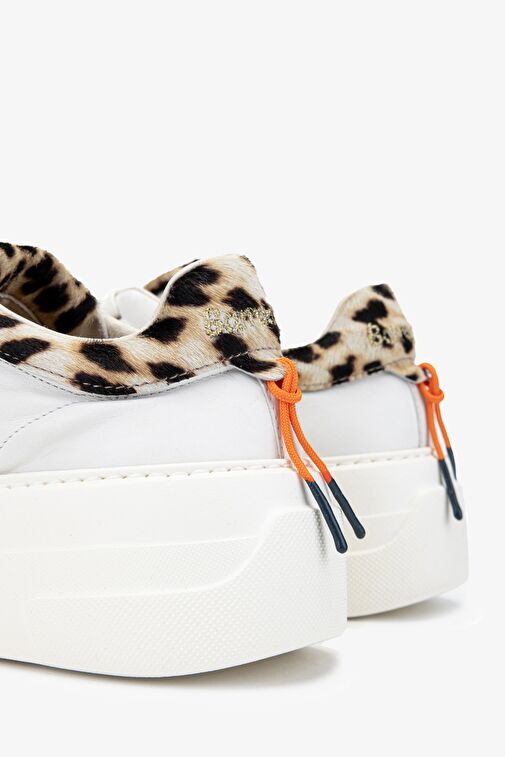 Barracuda Kadın Hakiki Deri Beyaz/Leopar Sneakers & Spor Ayakkabı - Görsel 6
