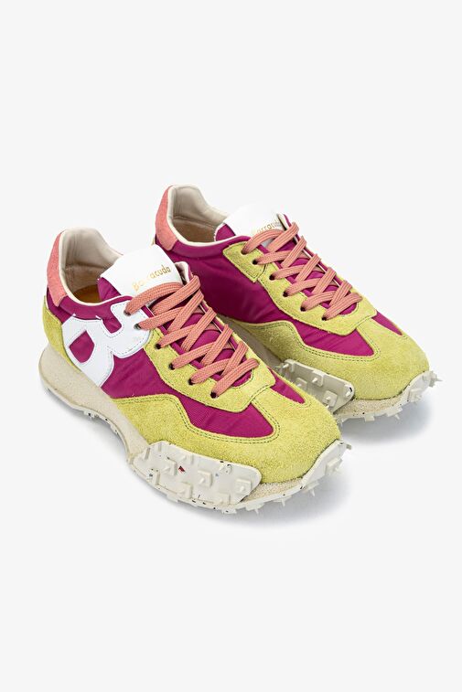 Barracuda Kadın Tekstil Deri Fıstık Yeşili/Fujya Sneakers & Spor Ayakkabı - Görsel 3