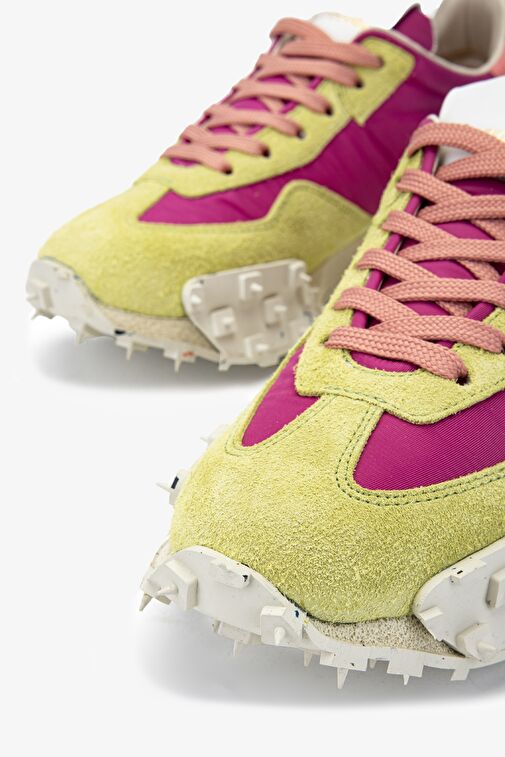 Barracuda Kadın Tekstil Deri Fıstık Yeşili/Fujya Sneakers & Spor Ayakkabı - Görsel 4