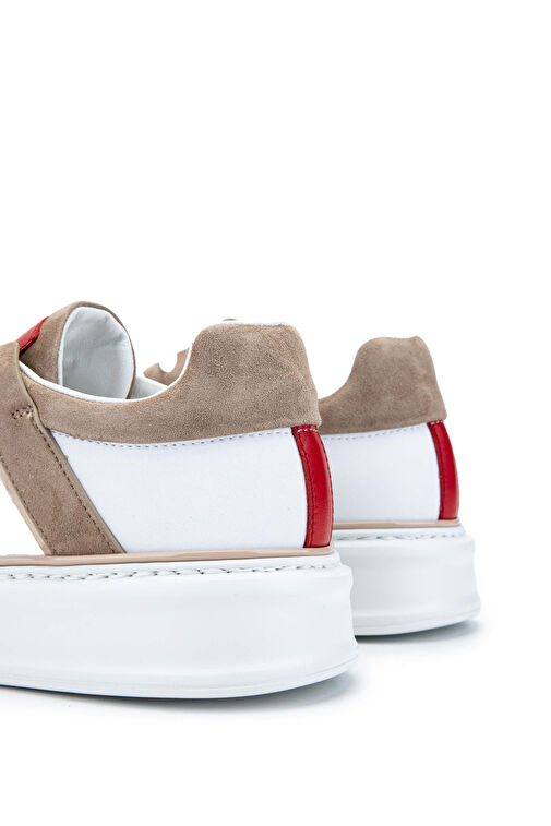 Fabi Erkek Hakiki Deri Beyaz/Kum/Siyah Sneakers & Spor Ayakkabı - Görsel 6