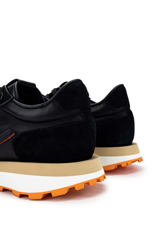 Fabi Siyah-Turuncu Erkek Deri Sneaker 510 FU0875B ERK AYK Y24 - Görsel 6