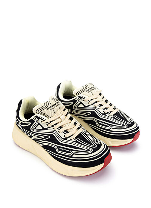 FESSURA Kadın Tekstil Siyah/Kemik Sneakers & Spor Ayakkabı - Görsel 3