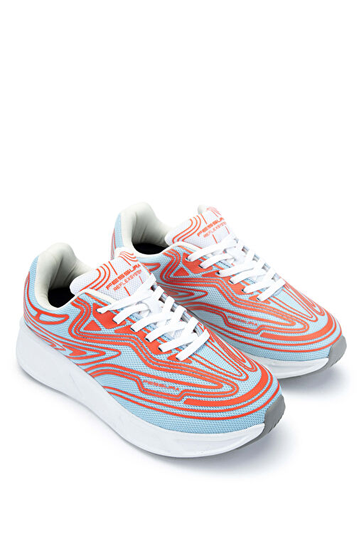 FESSURA Kadın Tekstil Mavi/Mercan Sneakers & Spor Ayakkabı - Görsel 3