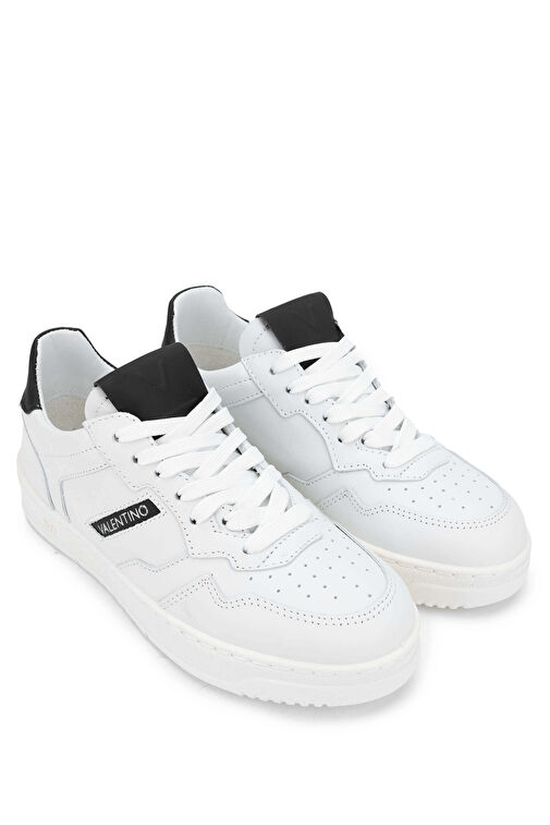 Mario Valentino Unisex Hakiki Deri Beyaz/Siyah Sneakers & Spor Ayakkabı - Görsel 3