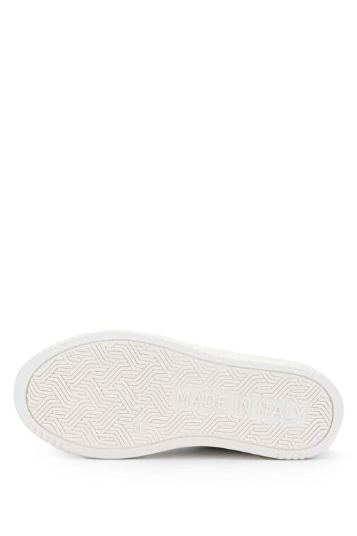 Mario Valentino Unisex Hakiki Deri Beyaz/Siyah Sneakers & Spor Ayakkabı - Görsel 6