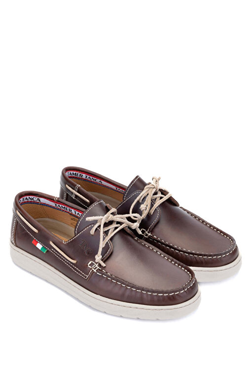 Tamer Tanca Erkek Hakiki Deri Kahverengi Casual Ayakkabı - Görsel 3