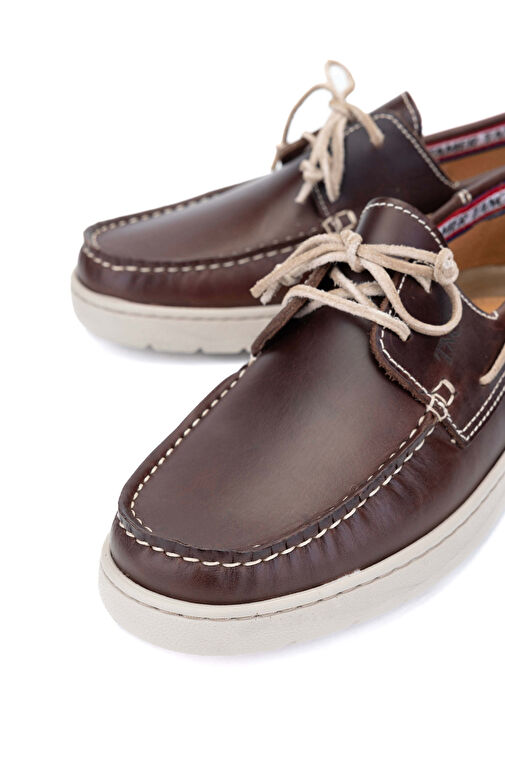 Tamer Tanca Erkek Hakiki Deri Kahverengi Casual Ayakkabı - Görsel 5