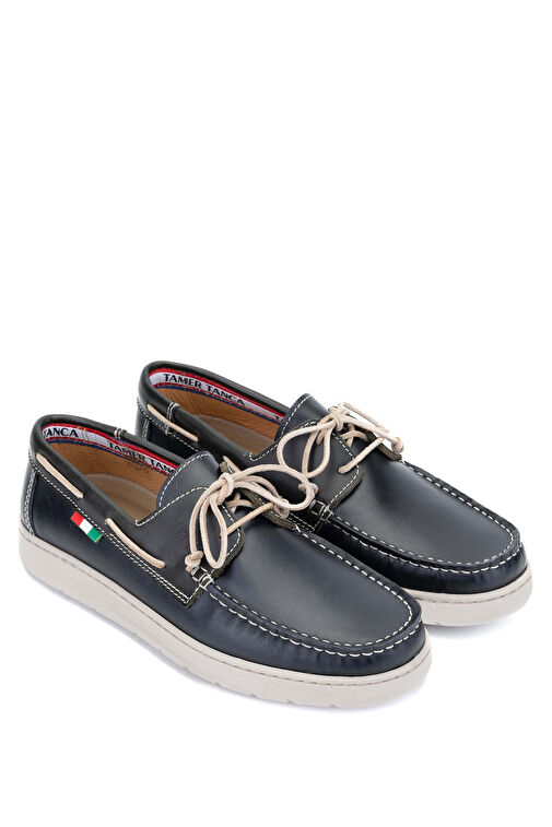 Tamer Tanca Erkek Hakiki Deri Lacivert/Yeşil Casual Ayakkabı - Görsel 3