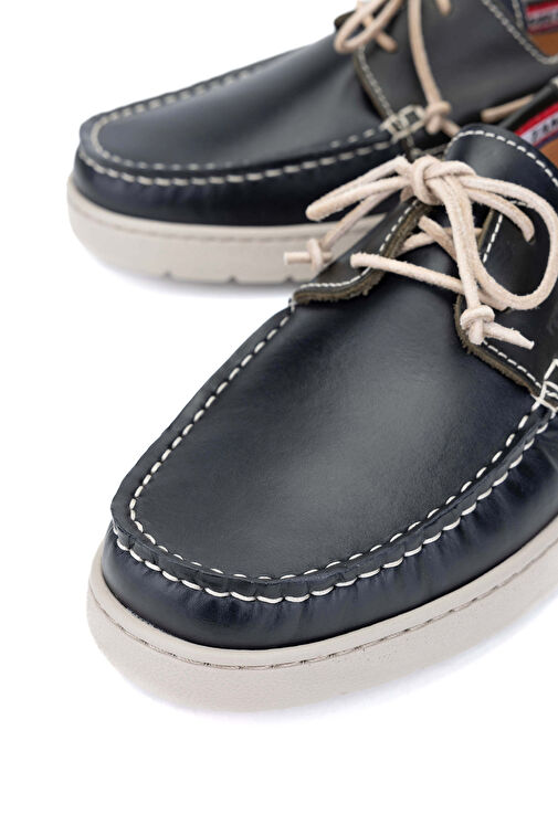 Tamer Tanca Erkek Hakiki Deri Lacivert/Yeşil Casual Ayakkabı - Görsel 5