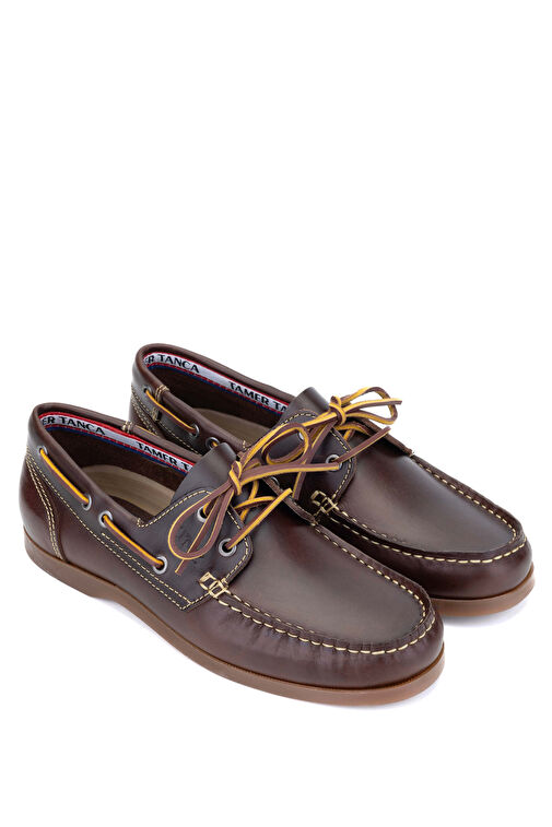 Tamer Tanca Erkek Hakiki Deri Kahverengi/Taba Casual Ayakkabı - Görsel 3