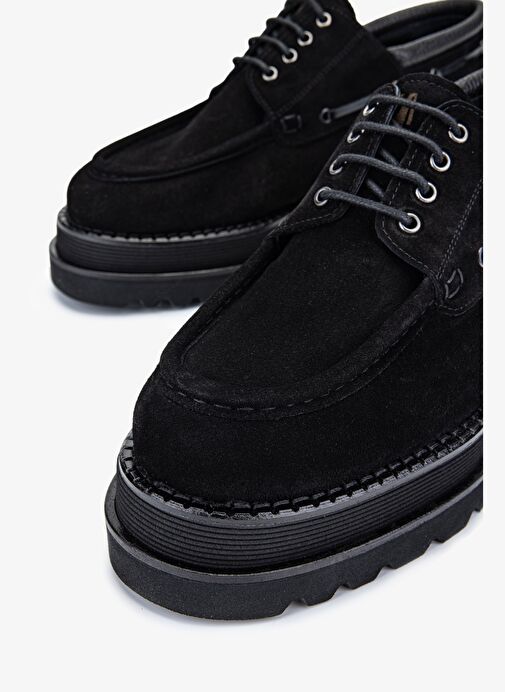 Valmenti EVVA Erkek Siyah Süet Hakiki Deri Casual Ayakkabı - Görsel 4