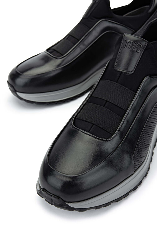 Tamer Tanca Erkek Hakiki Deri Siyah Casual Ayakkabı - Görsel 5