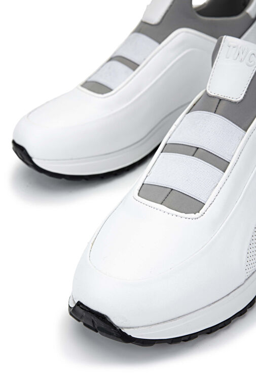 Tamer Tanca Erkek Hakiki Deri Beyaz Casual Ayakkabı - Görsel 5