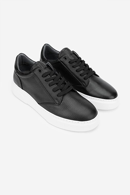 Valmenti Cess Erkek Siyah Floter Hakiki Deri Sneakers & Spor Ayakkabı - Görsel 3