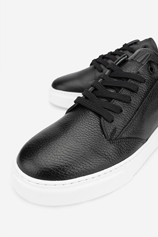 Valmenti Cess Erkek Siyah Floter Hakiki Deri Sneakers & Spor Ayakkabı - Görsel 4