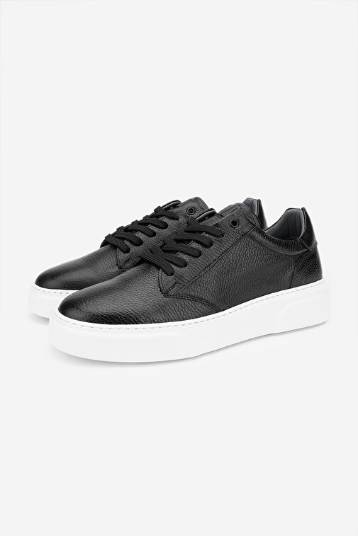 Valmenti Cess Erkek Siyah Floter Hakiki Deri Sneakers & Spor Ayakkabı - Görsel 6