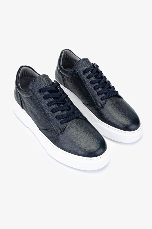 Valmenti Cess Erkek Lacivert Floter Hakiki Deri Sneakers & Spor Ayakkabı - Görsel 3