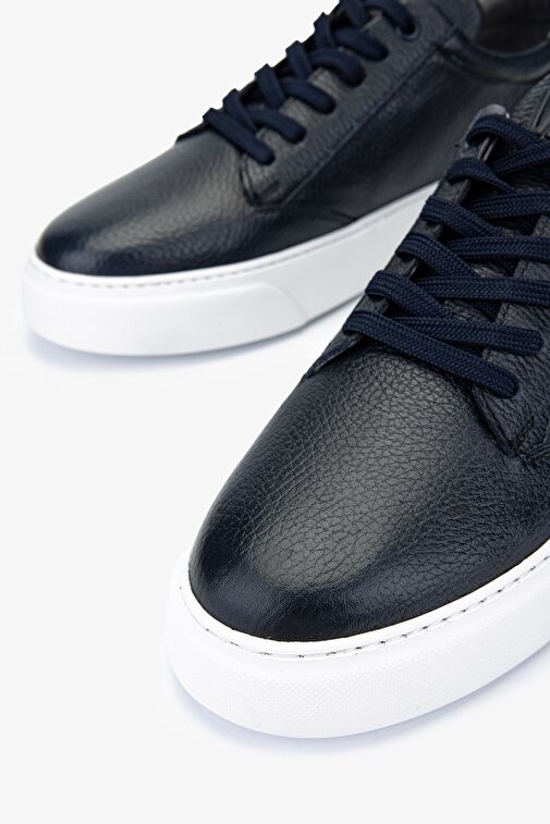Valmenti Cess Erkek Lacivert Floter Hakiki Deri Sneakers & Spor Ayakkabı - Görsel 4