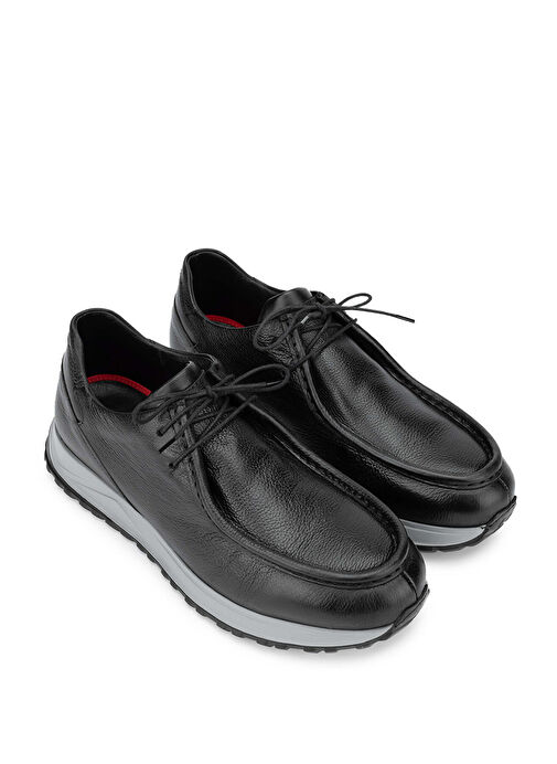 Tamer Tanca Erkek Hakiki Deri Siyah Deri Casual Ayakkabı - Görsel 3