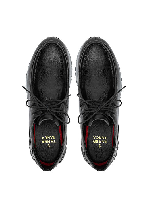 Tamer Tanca Erkek Hakiki Deri Siyah Deri Casual Ayakkabı - Görsel 6