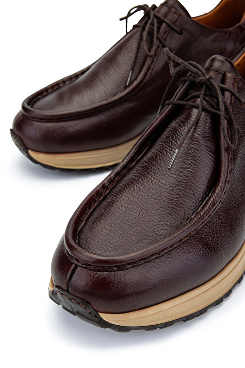 Tamer Tanca Koyu Kahverengi Erkek Deri Günlük Ayakkabı 537 3435 ERK AYK Y24 - Görsel 5