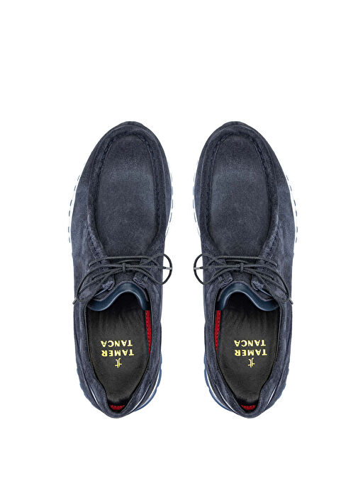 Tamer Tanca Erkek Hakiki Deri Lacivert Süet Casual Ayakkabı - Görsel 6