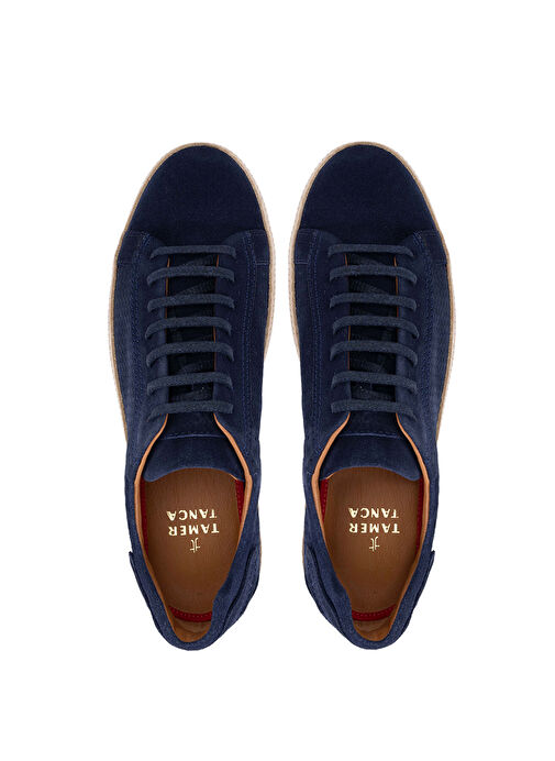 Tamer Tanca Erkek Hakiki Deri Lacivert Süet Casual Ayakkabı - Görsel 6