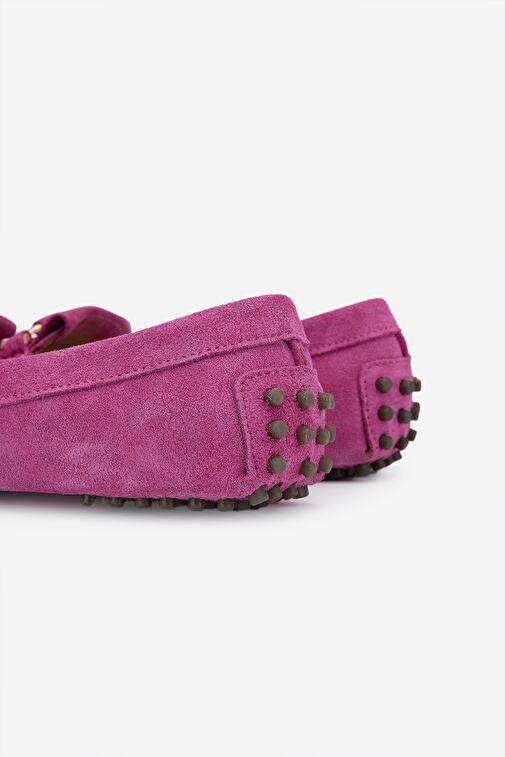 Valmenti West Kadın Fusya süet Hakiki Deri Loafer Ayakkabı - Görsel 6