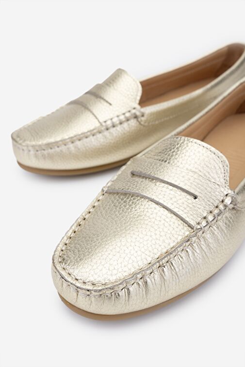 Valmenti Valmenti Laisa Kadın Gold Floter Hakiki Deri Loafer Ayakkabı Boyner'de! Gold - 4. görsel