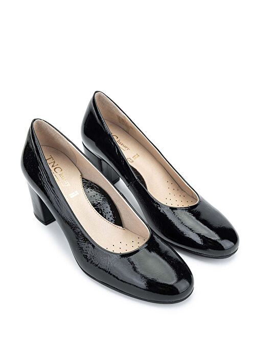 Relax Anatomic Kadın Hakiki Deri Siyah Rugan Comfort Ayakkabı - Görsel 3