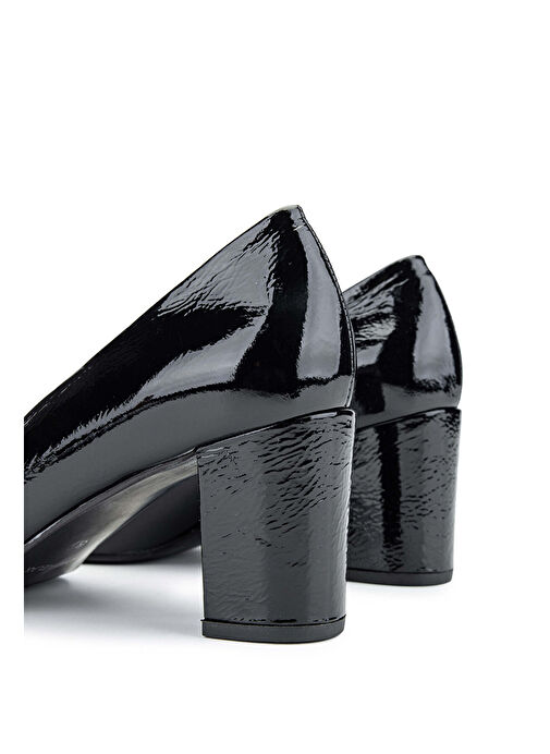 Relax Anatomic Kadın Hakiki Deri Siyah Rugan Comfort Ayakkabı - Görsel 6