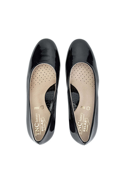 Relax Anatomic Kadın Hakiki Deri Siyah Rugan Comfort Ayakkabı - Görsel 7