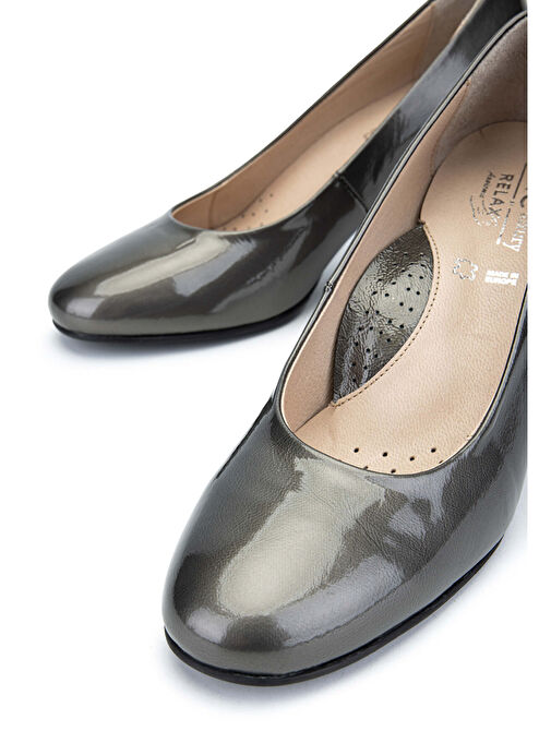 Relax Anatomic Kadın Hakiki Deri Gri Rugan Comfort Ayakkabı - Görsel 5