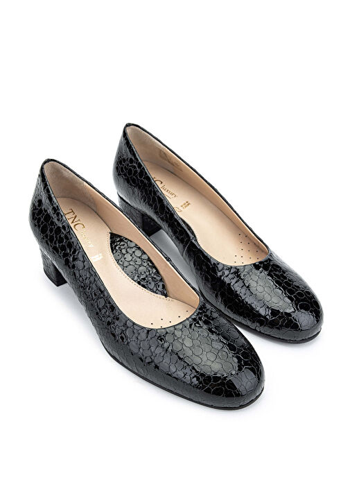 Relax Anatomic Kadın Hakiki Deri Siyah Rugan Comfort Ayakkabı - Görsel 3