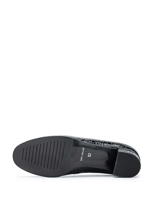 Relax Anatomic Kadın Hakiki Deri Siyah Rugan Comfort Ayakkabı - Görsel 4