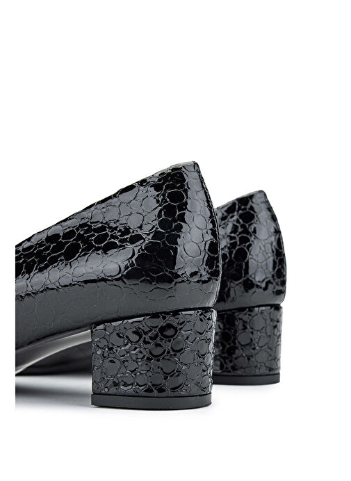 Relax Anatomic Kadın Hakiki Deri Siyah Rugan Comfort Ayakkabı - Görsel 6