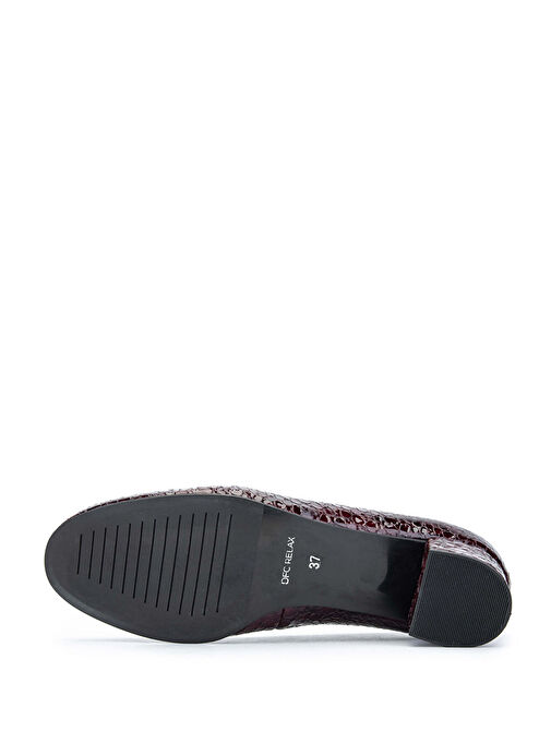 Relax Anatomic Kadın Hakiki Deri Bordo Rugan Comfort Ayakkabı - Görsel 4